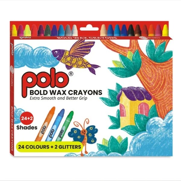 Bold Wax Crayons 24+2 Shades (90 mm)